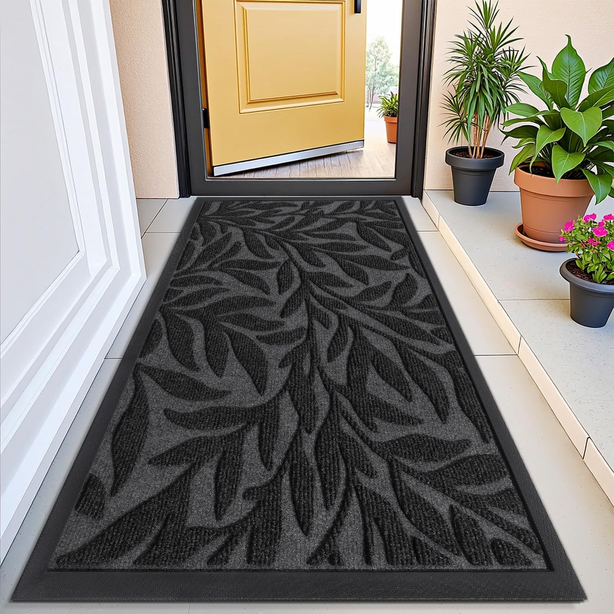 Smiry Welcome Front Door Mat for Outdoor Indoor 29.5x17, All-Season Doormat