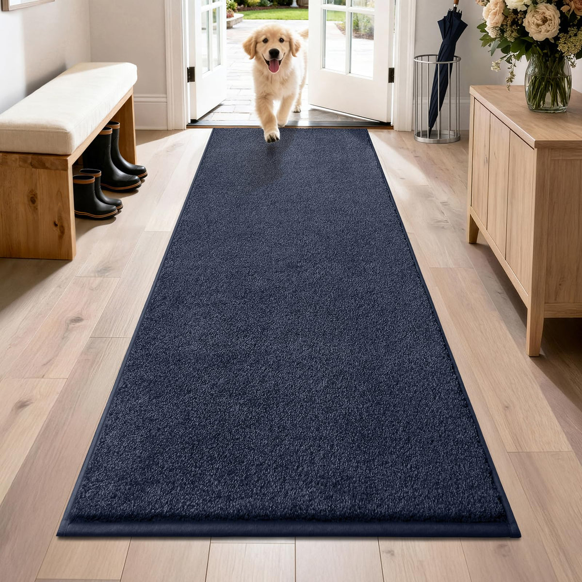 PURRUGS Dirt Trapping Indoor Door Mat, 24" x 35.5", Charcoal
