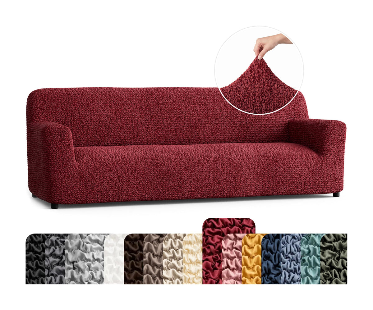Premium Stretch Couch Covers for Sofa - Sofa Chair Cover Washable, Dogs & Pets Friendly - Elastic Polyester Loveseat Slipcovers - Non-Slip Love Seat Couch Covers - Soft Taupe (86"-120" Wide)