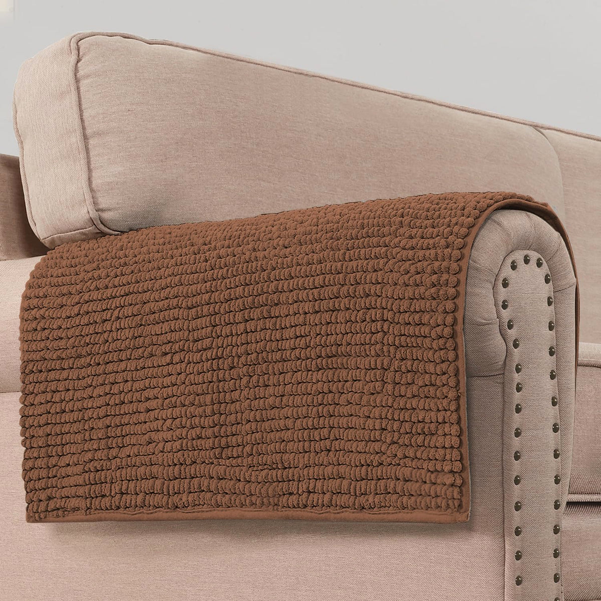 H.VERSAILTEX Plush Chenille Dog Bed Cover Thick Soft Sofa Cover for 3 Cushion Couch Anti Slip Couch Cover Furniture Protector for Dog, Pet, Cat (35" x 82", Ivory)