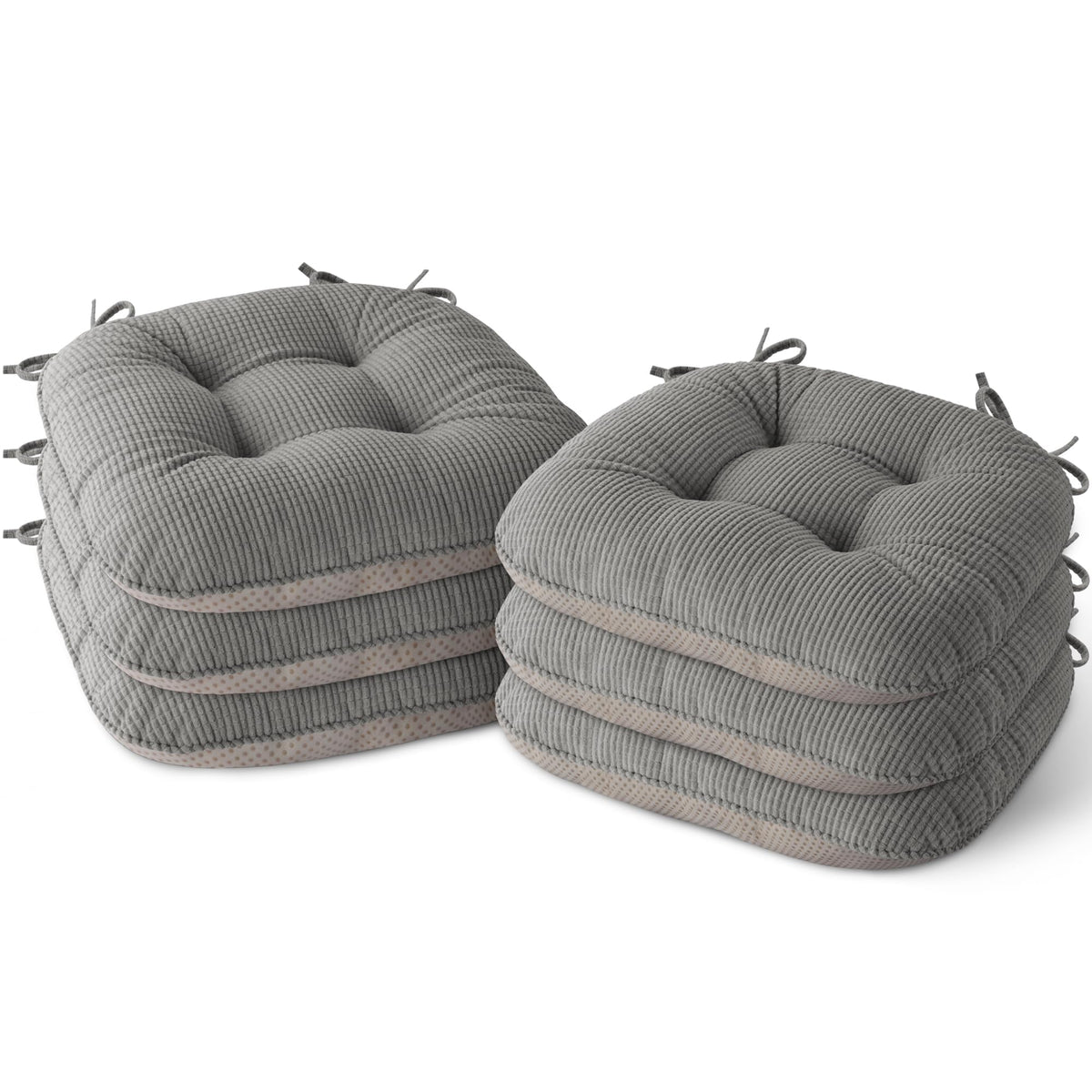 Indoor Dining Chair Cushions Set of 2, 17"X16"X3", Cream