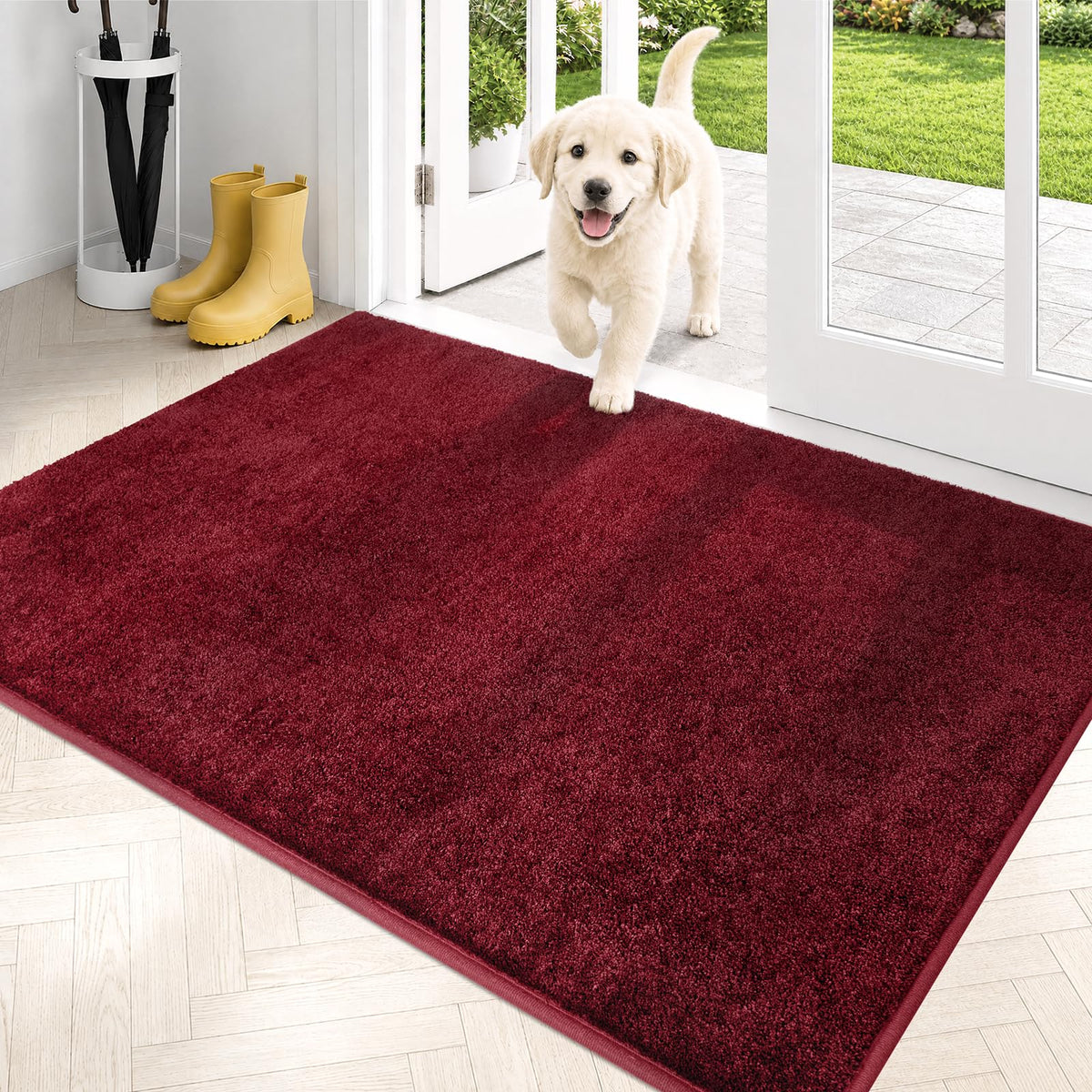 PURRUGS Dirt Trapping Indoor Door Mat, 24" x 35.5", Charcoal