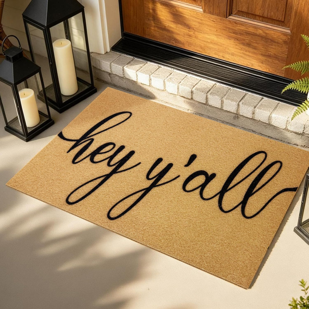 Fall Door Mat, Non Slip Front Porch Pumpkin Welcome Mat 17"x30"