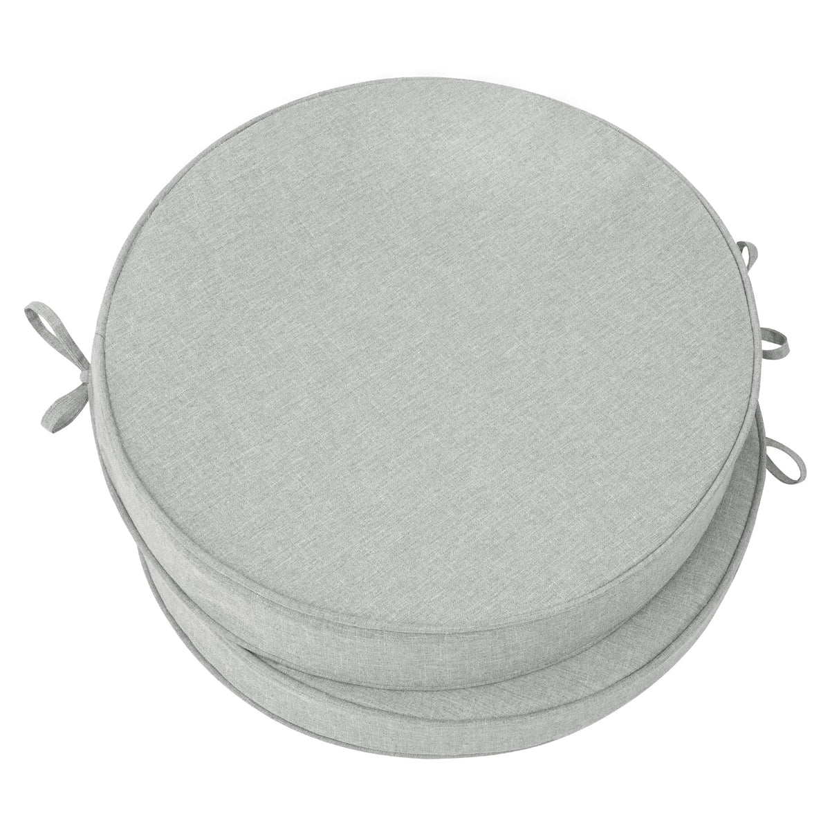 Outdoor Chair Cushions, Fade-Resistant & Water-Resistant, D Shaped Patio Furniture Seat Chair Pads Replacement with Ties, Non-Slip Bottom, Removable Cover, Set of 2, 17 x 16 Inch, Natural