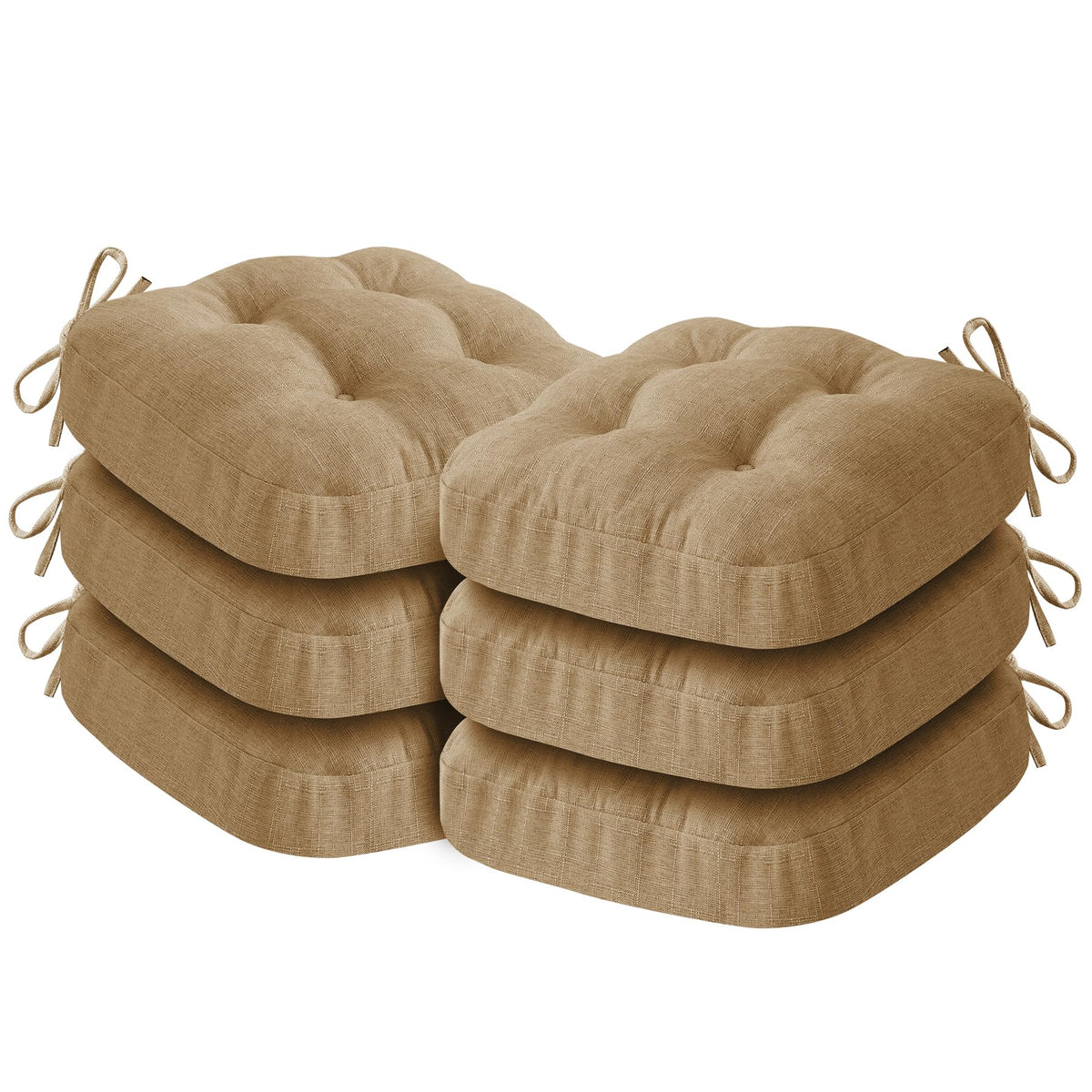 IASEAHK Memory Foam Dining Chair Cushions, Beige, 16.5"x16.5"x3.5"