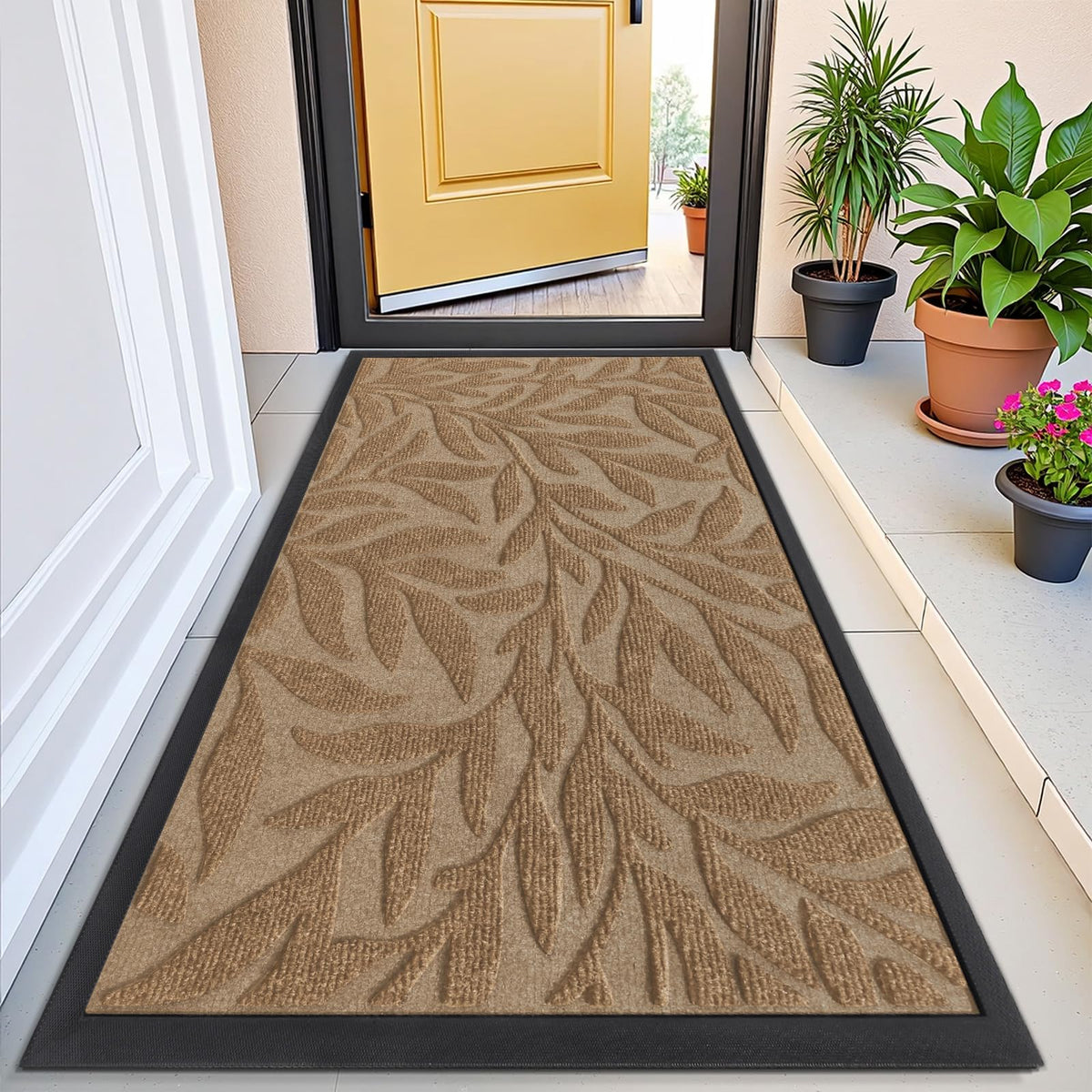 Smiry Welcome Front Door Mat for Outdoor Indoor 29.5x17, All-Season Doormat