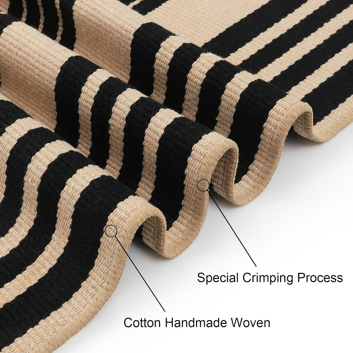 Striped Fall Door Mat 24"x51" Outdoor Rug Cotton Washable Fall Decor