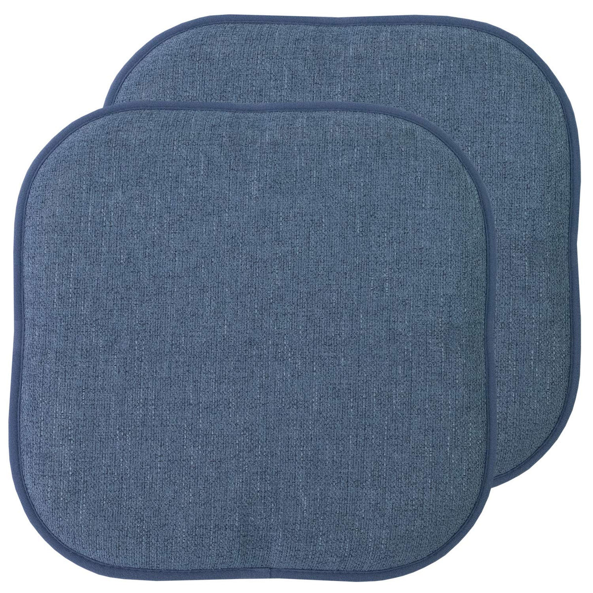 Sweet Home Collection Chair Cushion Memory Foam Pads Honeycomb Pattern Slip Non Skid Rubber Back Rounded Square 16" x 16" Seat Cover, 4 Pack, Alexis Chocolate