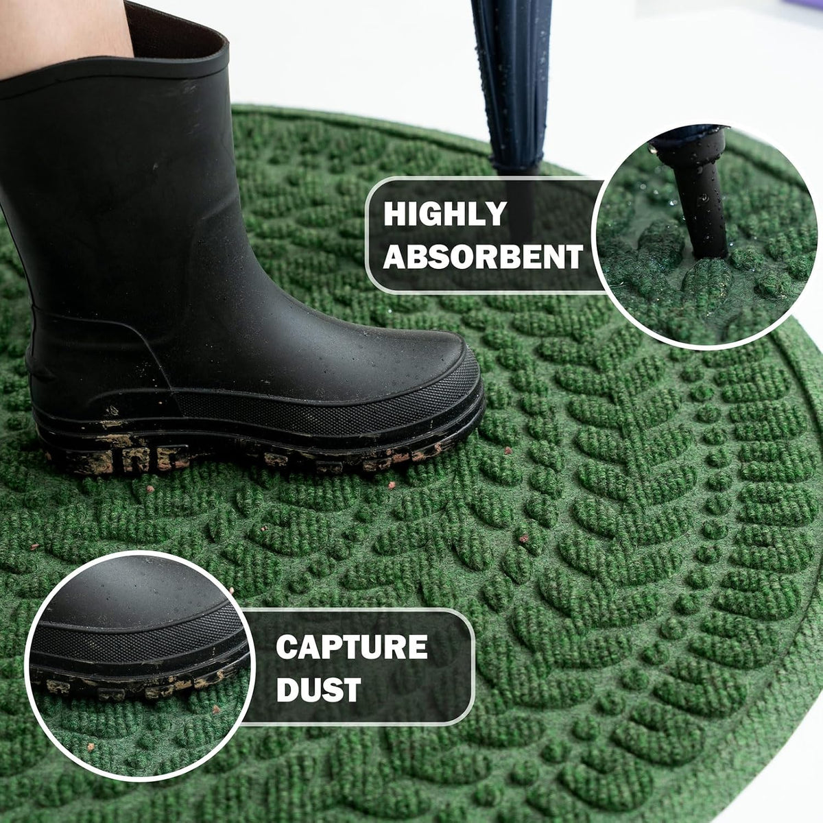 RORA Half Circle Door Mat Front Door Mat Outside Entrance Welcome Mat 17x30