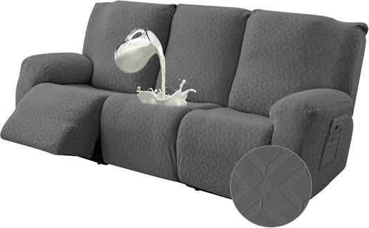 Gennia Waterproof Recliner Sofa Cover,3 Seat Couch Cover,Dark Gray