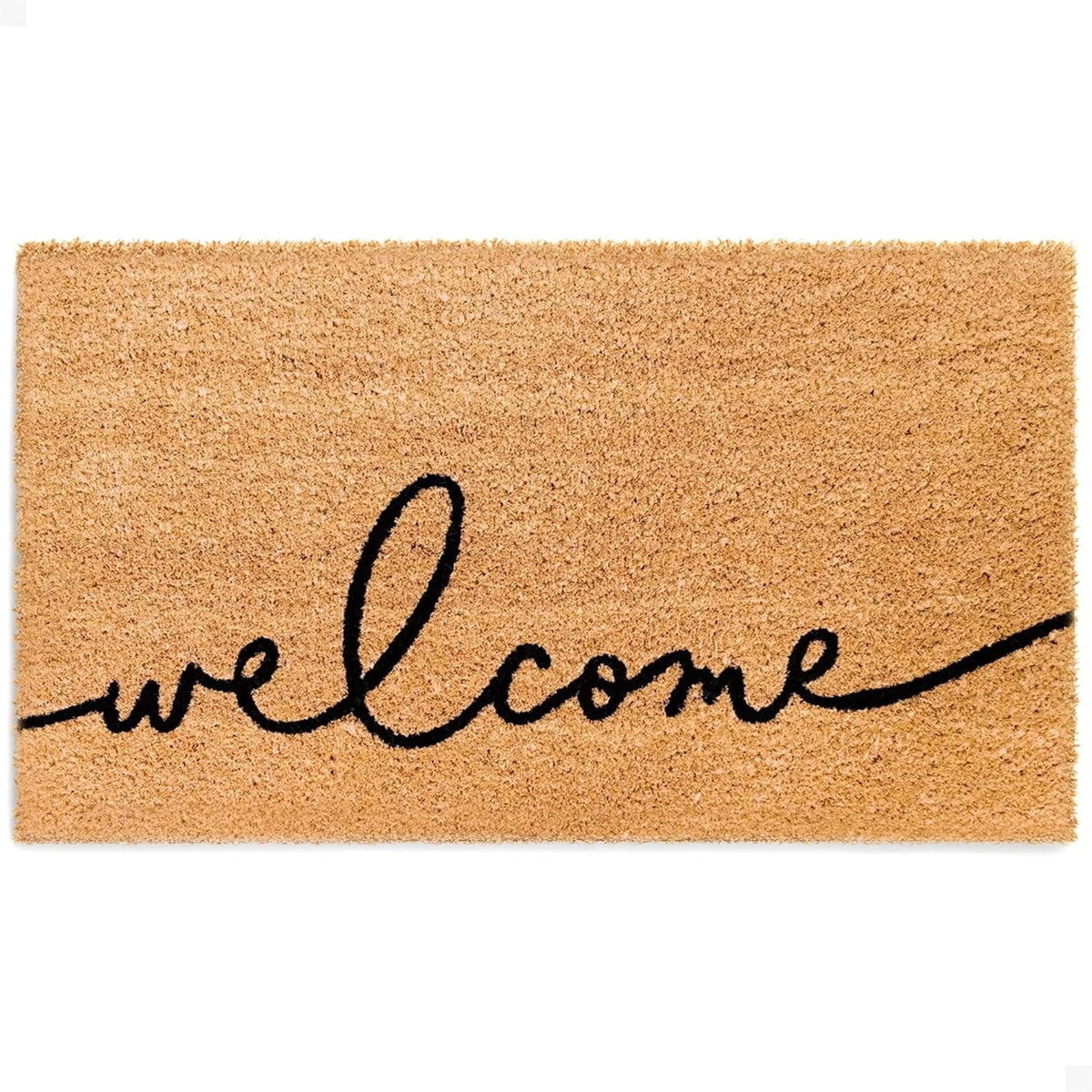 THEODORE MAGNUS Welcome Mat - Aesthetic Script, Non-Slip, Tufted - 17x30