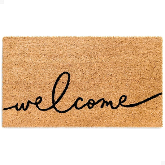THEODORE MAGNUS Welcome Mat - Aesthetic Script, Non-Slip, Tufted - 17x30