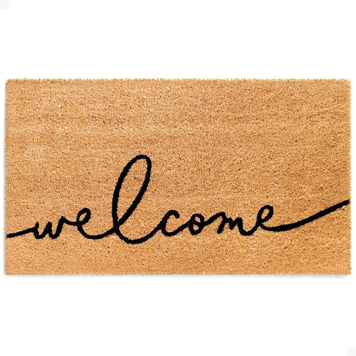 THEODORE MAGNUS Welcome Mat - Aesthetic Script, Non-Slip, Tufted - 17x30