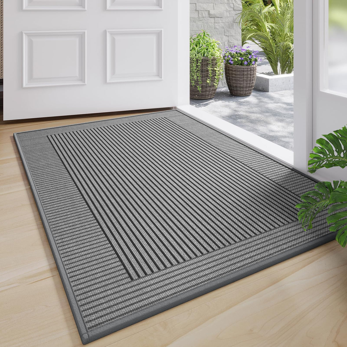 Door Mat Indoor Entrance Front Entry Mats,17''x30'',Brown