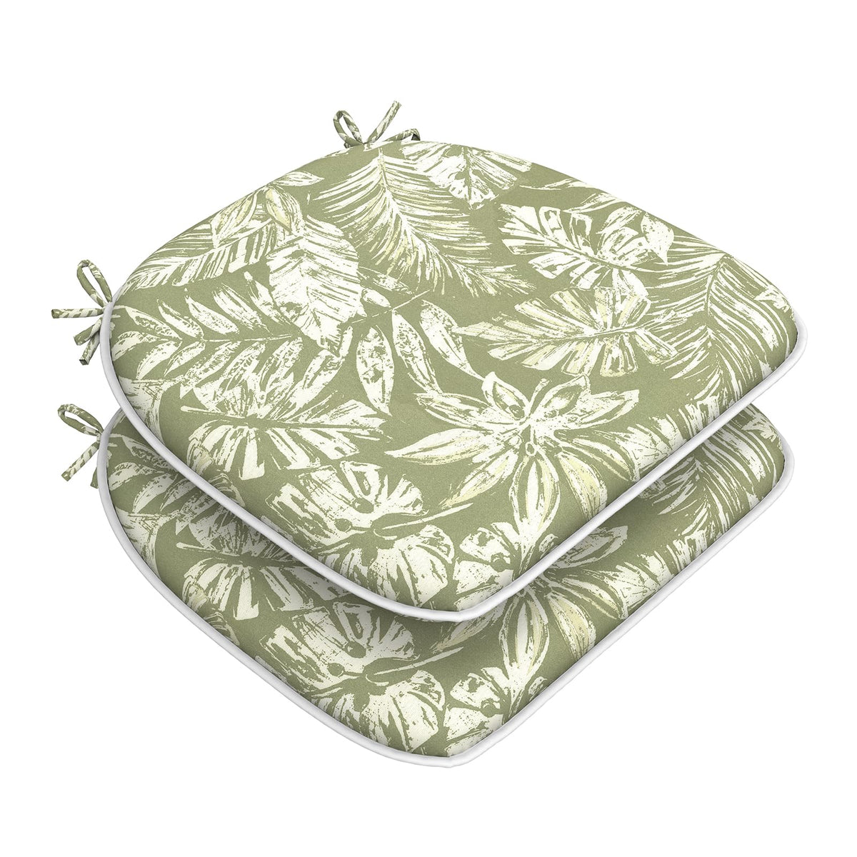 DYTXIII Set of 4 Outdoor Chair Cushions with Ties,Water Repellent Patio Chair Pads 17"x 16" for Outdoor Furniture,Round Corner Seat Cushions for Garden Yard Kitchen Paisley Multi