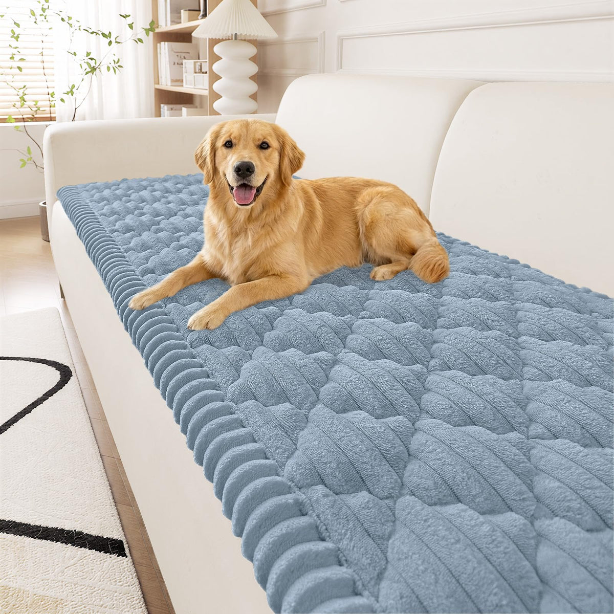Smiry Couch Cover for Dogs Washable, Non Slip Fuzzy Pet Sofa Protector