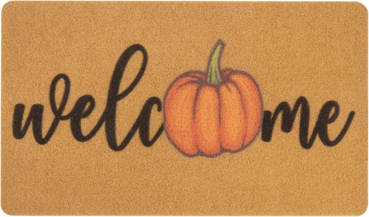 Hello-Pumpkin-Welcome-Doormat Fall-Indoor-Outdoor-Non-Slip-Door-Mat 17"x29"
