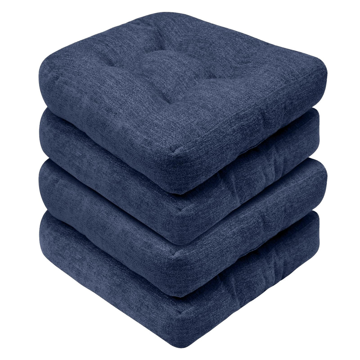Basic Beyond Chair Cushions for Dining Chairs, Non-Slip Chair Pads, Thick Seat Cushions for Dining Room Chairs, Kitchen Chair Cushions Set of 4, 16" x 16" x 4", Burgundy
