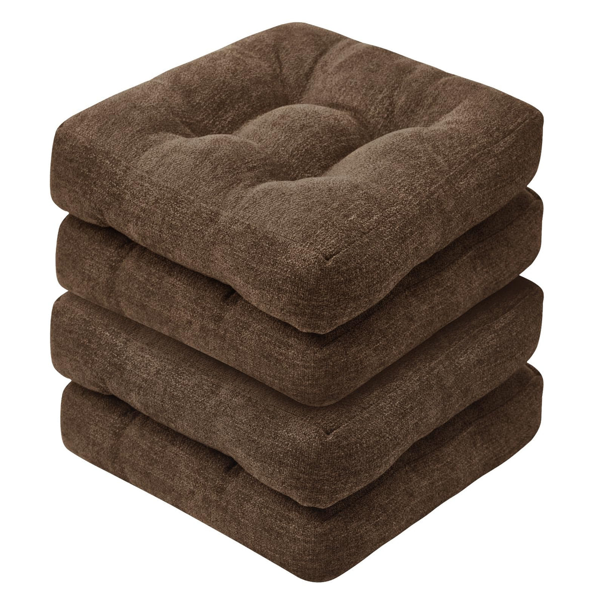 Basic Beyond Chair Cushions for Dining Chairs, Non-Slip Chair Pads, Thick Seat Cushions for Dining Room Chairs, Kitchen Chair Cushions Set of 4, 16" x 16" x 4", Burgundy