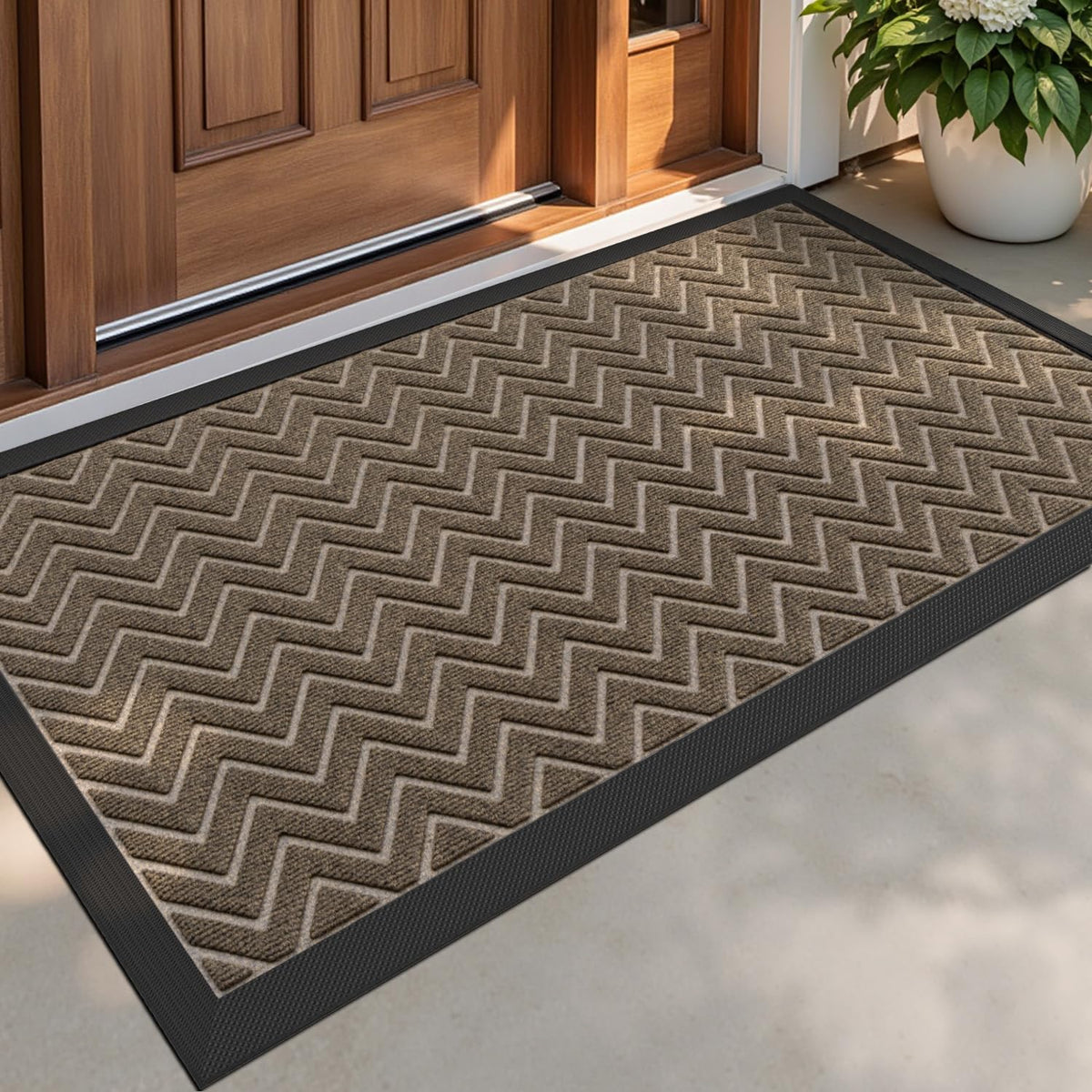 DEXI Front Door Mat Outside Entrance 24x36 Welcome Rubber Entry Doormat