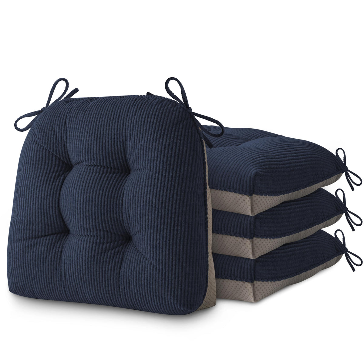 AddGrace Dining Chair Cushions Set of 4 Non-Slip 18"x16"x3" Grey