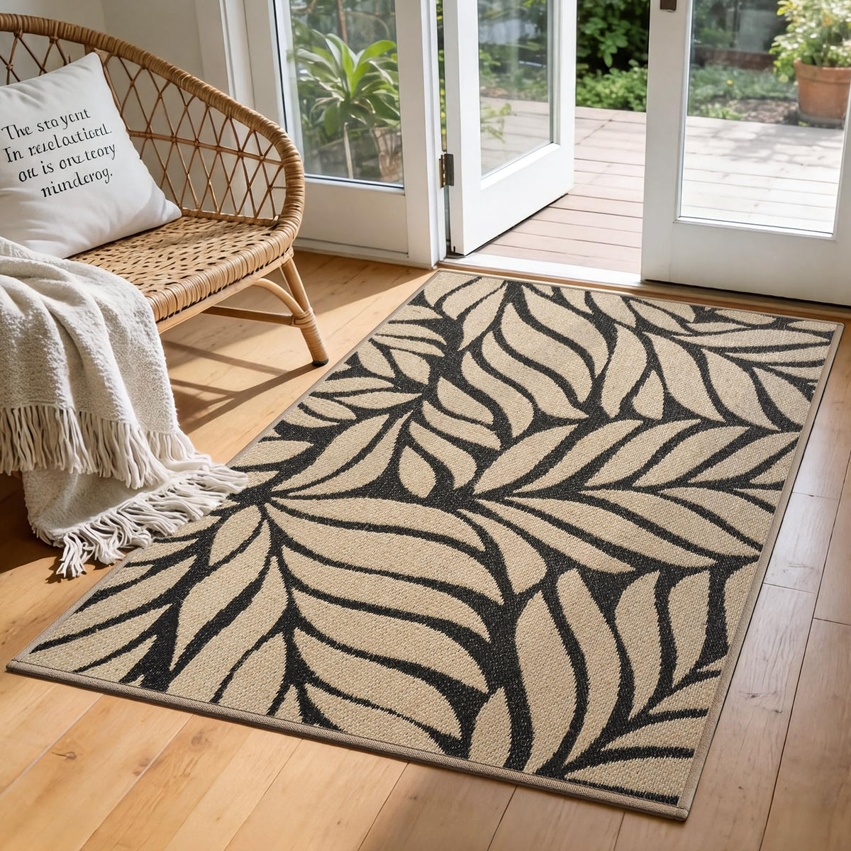 Front Door Mat Indoor Outside Entrance Non-Slip Mats Brown 17"x30"