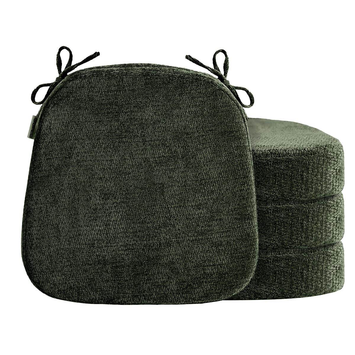 Chair Cushions for Dining Chairs, Washable Chair Pads, Gray, 4 Pack