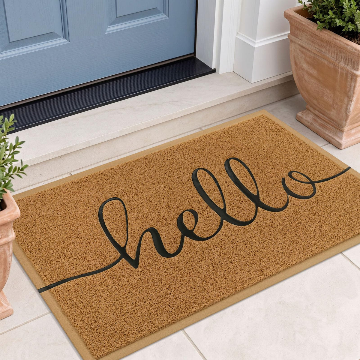 EARTHALL Door Mat Outside Inside Home Doormat, 30"x17.5", Durable Floor Mat Non Slip Mat Ultra Absorb Mud Easy Clean Front Doormat for Garage, Entryway, Patio, High Traffic Areas, Black
