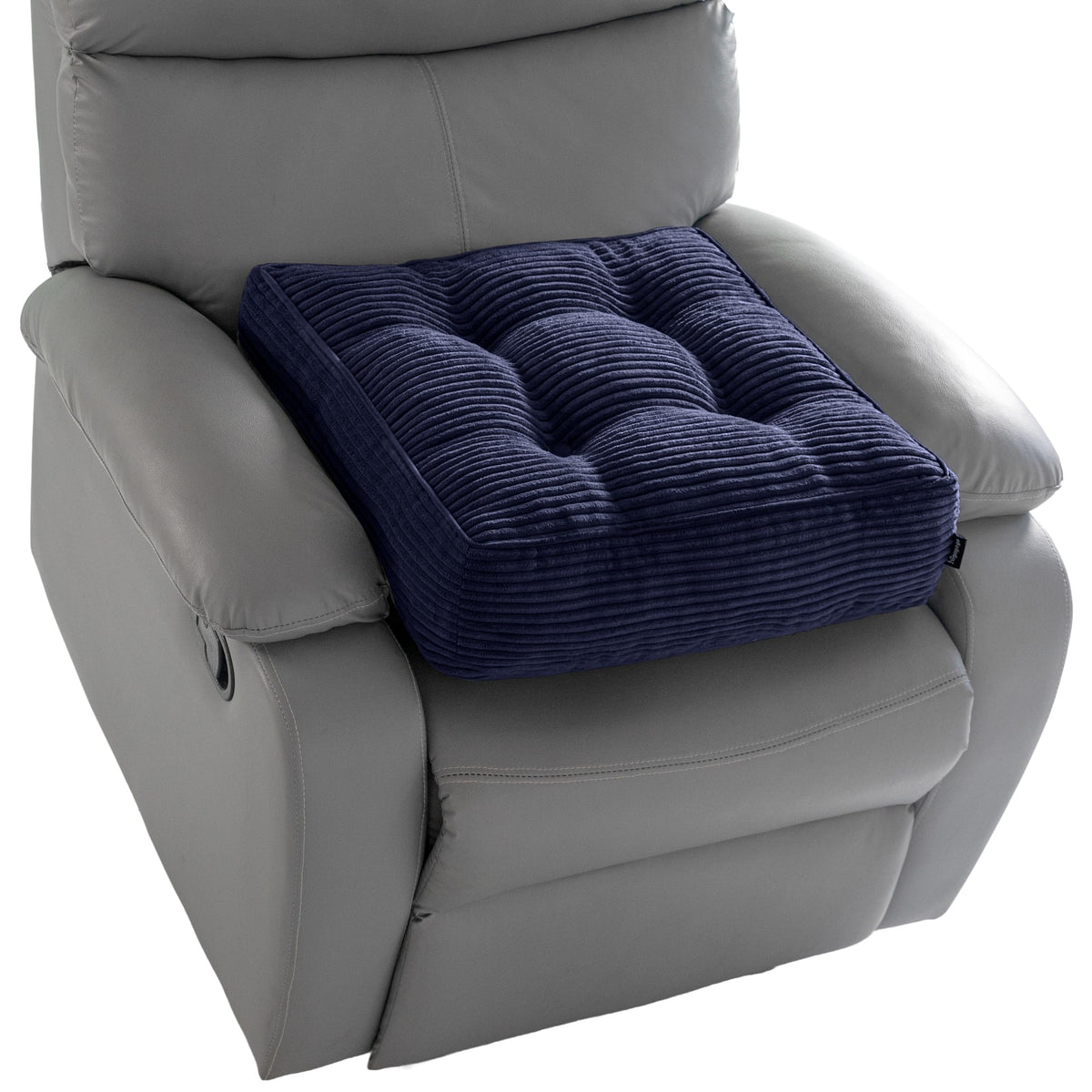 HIGOGOGO Tufted Corduroy Recliner Seat Cushion for Elderly, High Density Foam Large Square Seat Cushion for Recliner Chair, Floor Pillow, Office Chair, Car, No Pressure on Thighs, 20x20x4