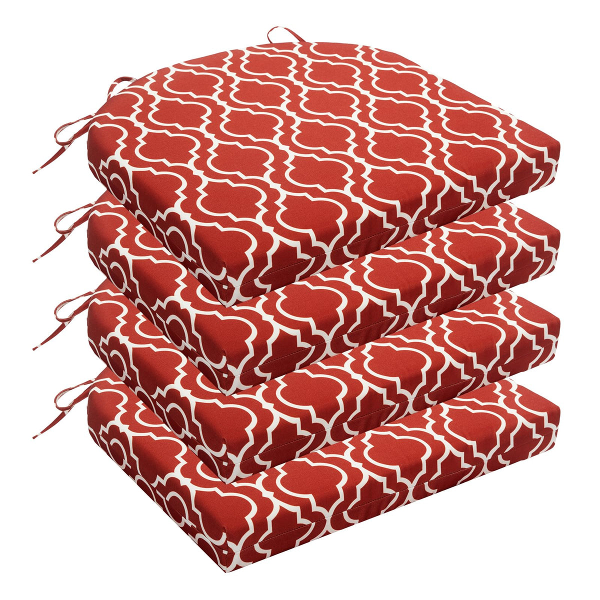 Wellsin Outdoor Chair Cushions for Patio Furniture - Outdoor Cushions for Chairs - Water Resistant Patio Chair Cushions Set of 4, 18.5"X16"X3", Flower