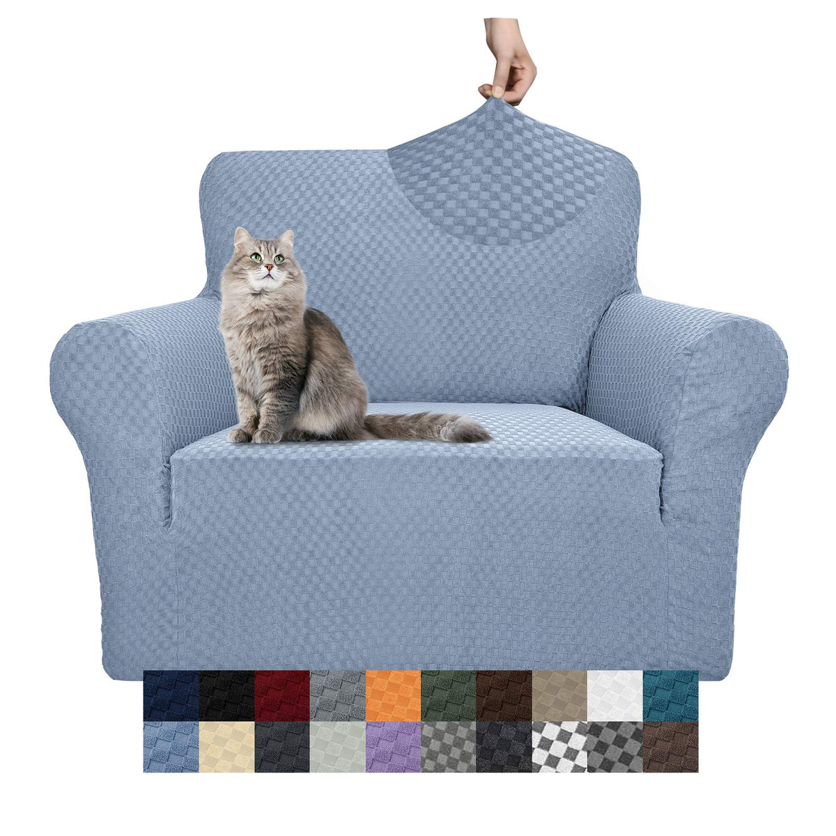 YEMYHOM Couch Cover Latest Jacquard Design High Stretch Sofa Covers for 3 Cushion Couch, Pet Dog Cat Proof Slipcover Non Slip Magic Elastic Furniture Protector (Sofa, Light Gray)