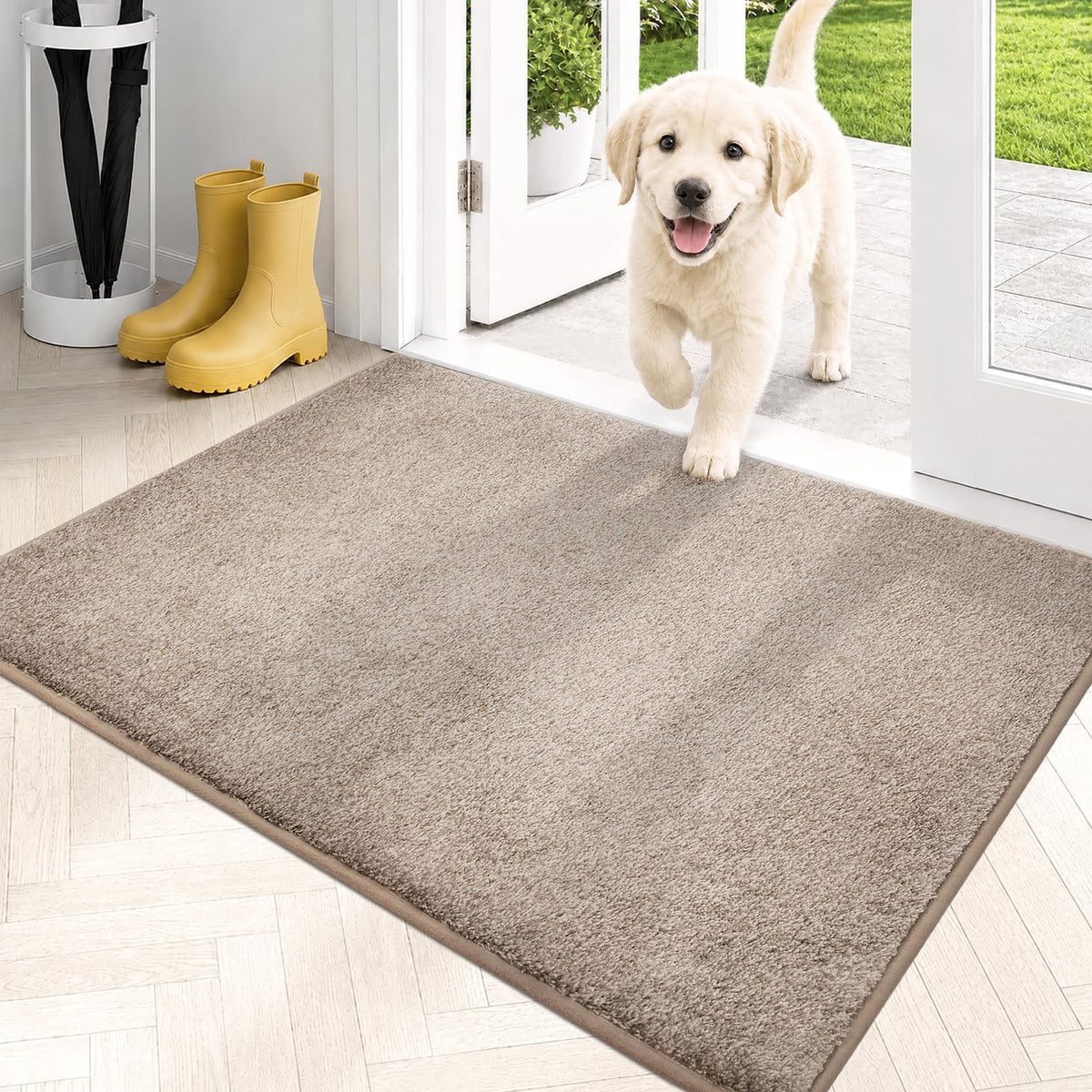 PURRUGS Dirt Trapping Indoor Door Mat, 24" x 35.5", Charcoal