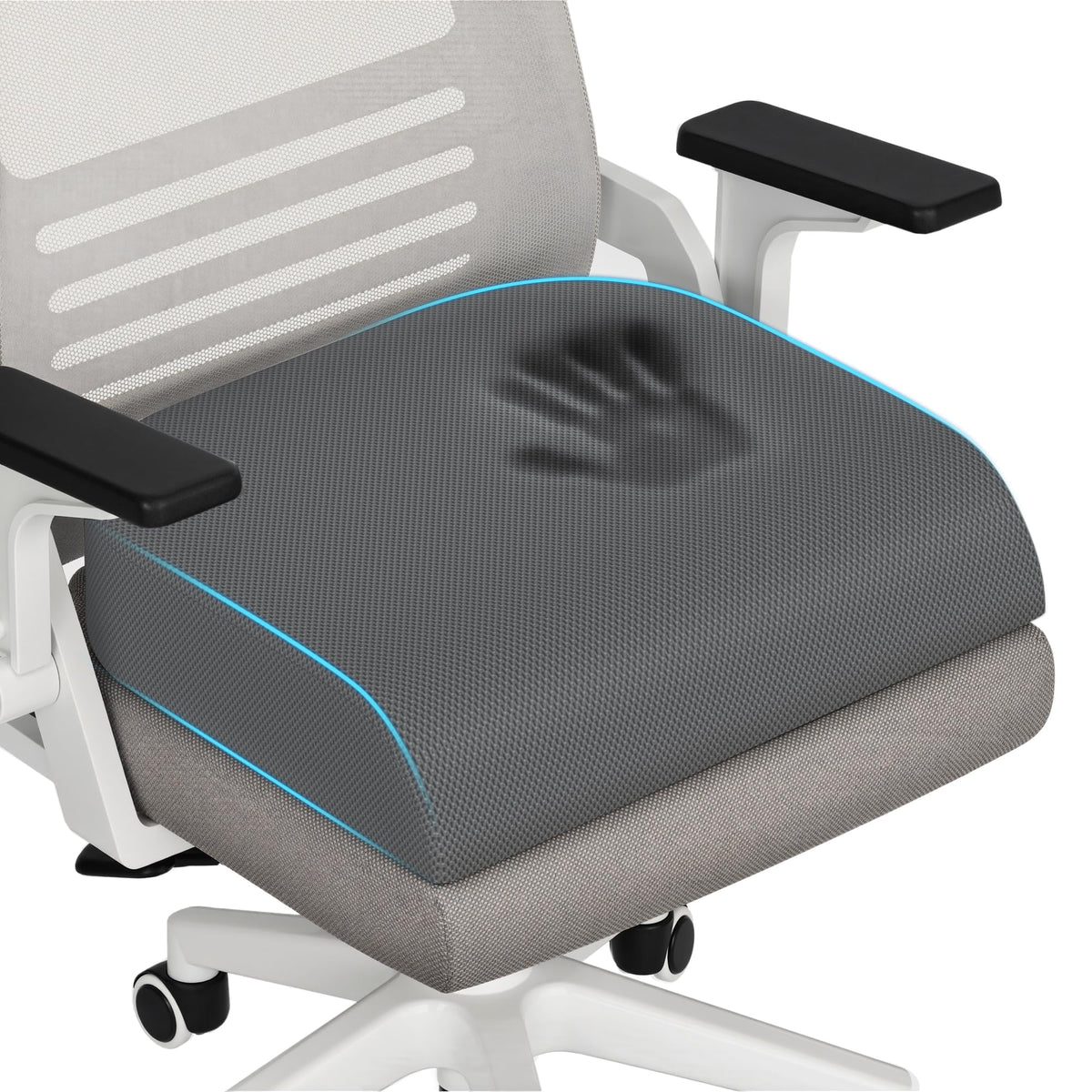 TranquilRelax Memory Foam Seat Cushion for Office Chair, 3-Inch, Black