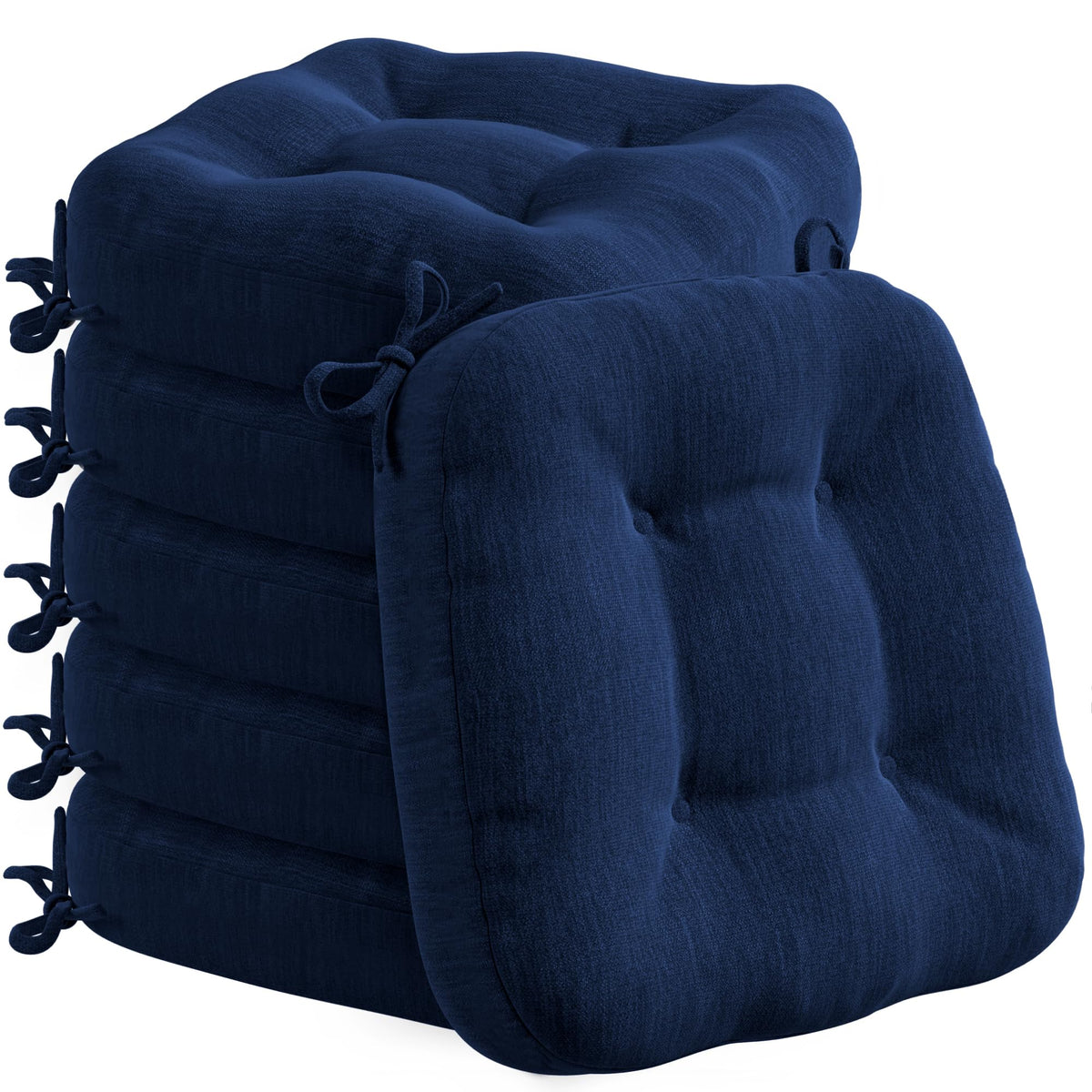 Codi Dining Chair Cushions 6 Pack, Thick Memory Foam Kitchen Seat Pads