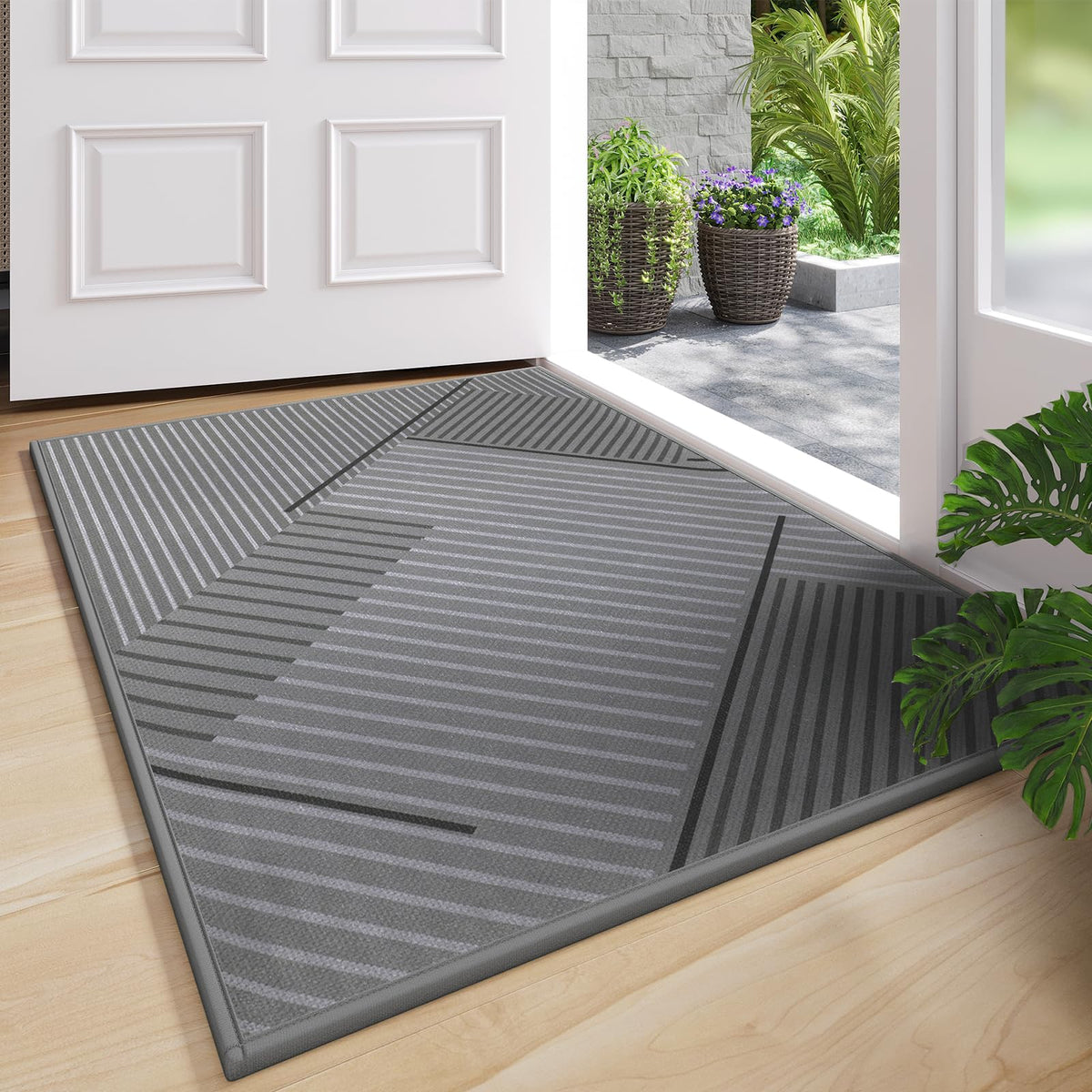 Door Mat Indoor Entrance Front Entry Mats,17''x30'',Brown