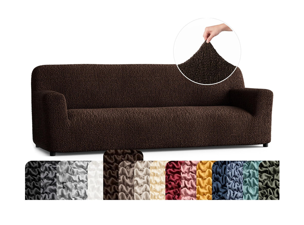 Premium Stretch Couch Covers for Sofa - Sofa Chair Cover Washable, Dogs & Pets Friendly - Elastic Polyester Loveseat Slipcovers - Non-Slip Love Seat Couch Covers - Soft Taupe (86"-120" Wide)