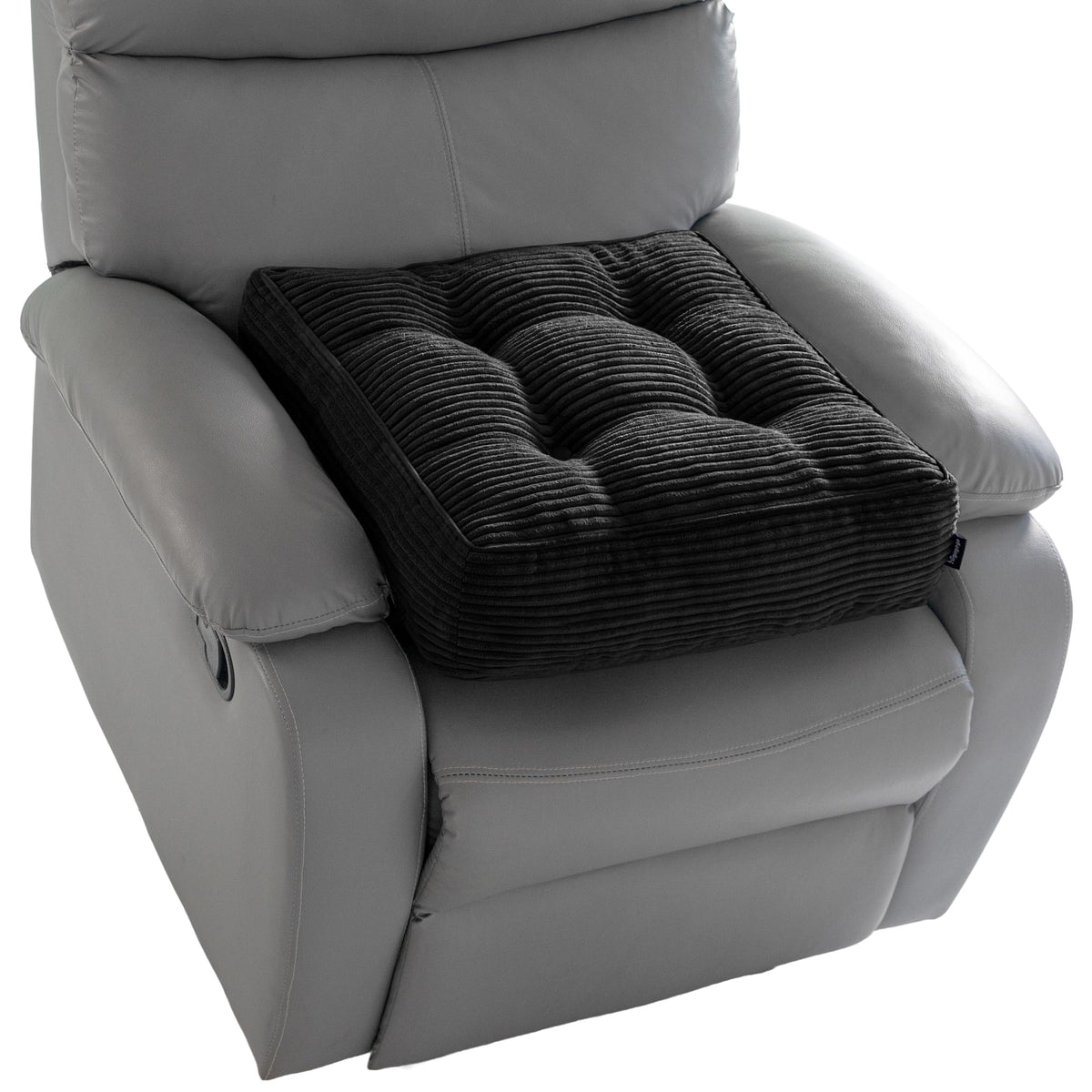 HIGOGOGO Tufted Corduroy Recliner Seat Cushion for Elderly, High Density Foam Large Square Seat Cushion for Recliner Chair, Floor Pillow, Office Chair, Car, No Pressure on Thighs, 20x20x4