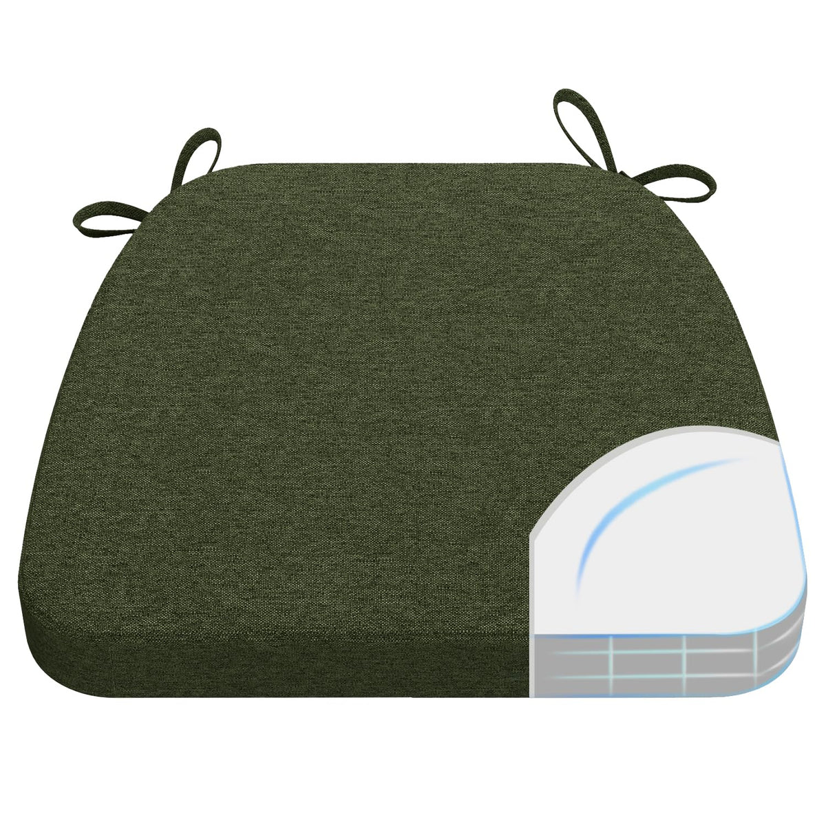 AAAAAcessories Chair Cushions for Dining Chairs, 17 x 16 x 2 in, Set of 6