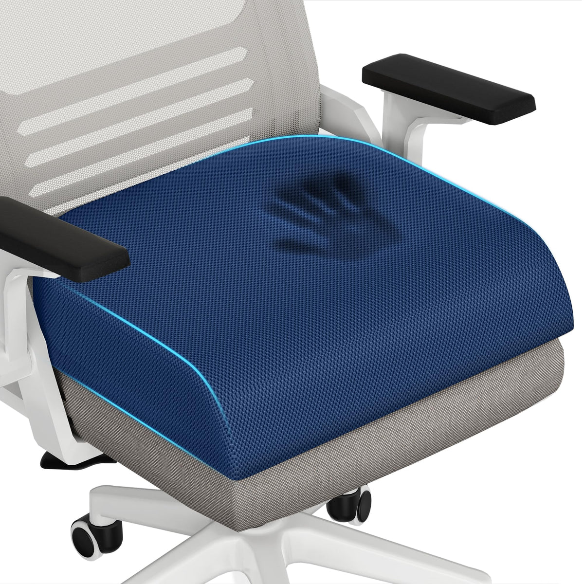 TranquilRelax Memory Foam Seat Cushion for Office Chair, 3-Inch, Black