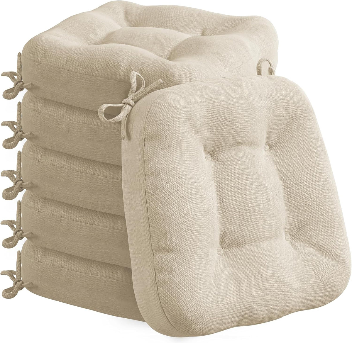 Codi Dining Chair Cushions 6 Pack, Thick Memory Foam Kitchen Seat Pads