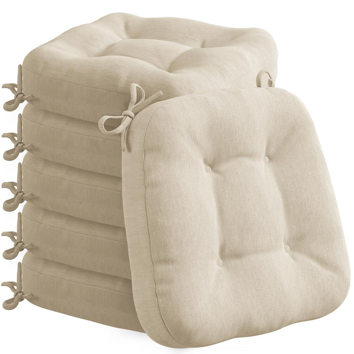 Codi Dining Chair Cushions 6 Pack, Thick Memory Foam Kitchen Seat Pads