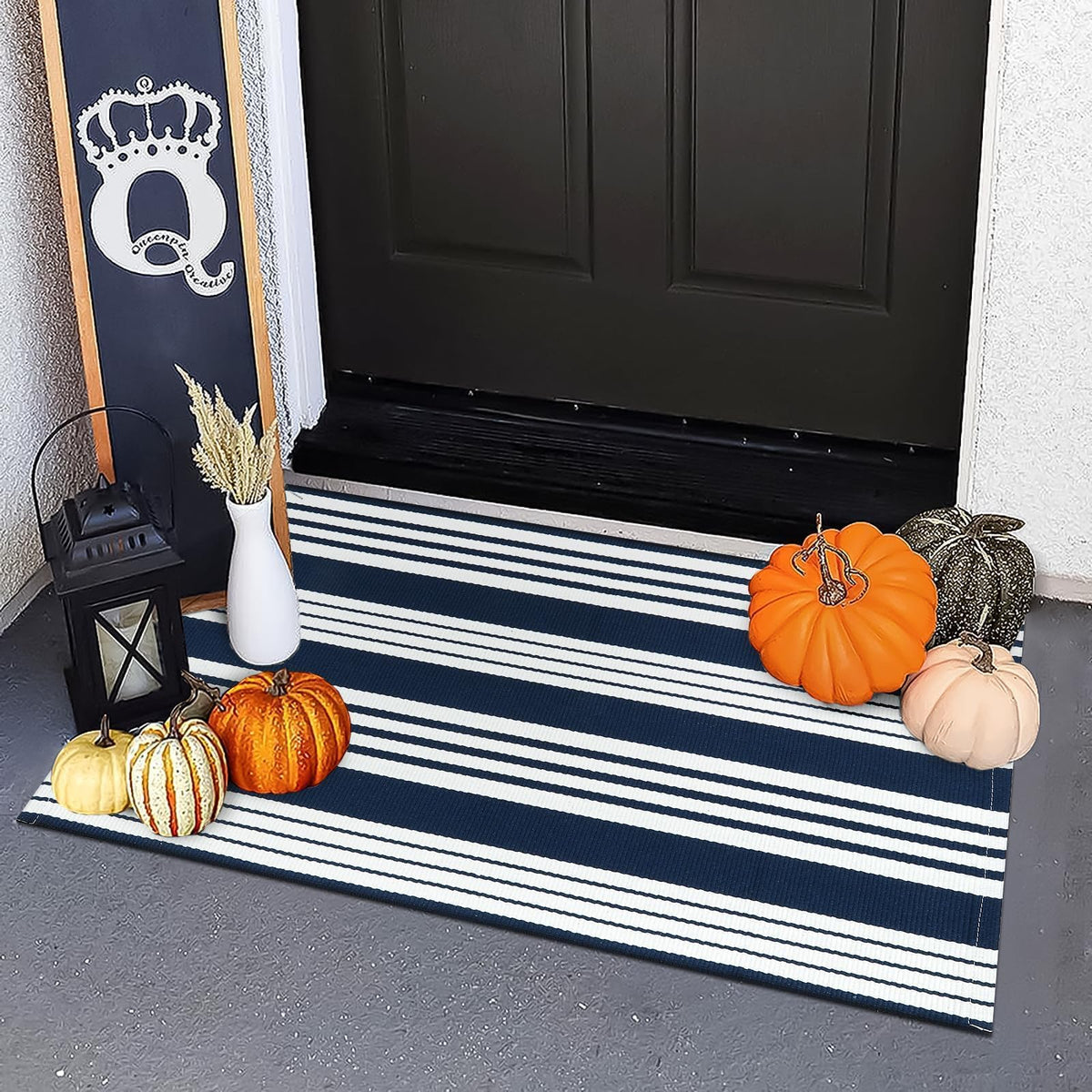 OJIA Front Door Mat 24"x51", Striped Porch Rug Outdoor Door Mat Fall Decor