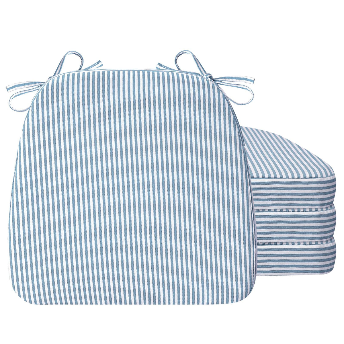AAAAAcessories D-Shaped Chair Cushions, 2" Thick Dining Chair Pads with Ties and Removable, Machine-Washable Cover, 17" x 16", Set of 4, Oatmeal Beige
