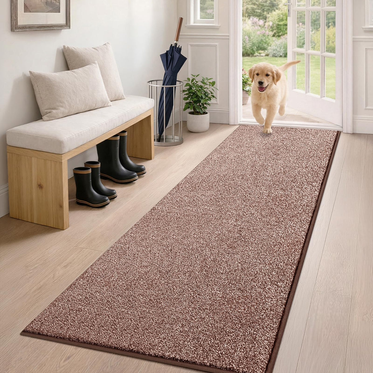 PURRUGS Dirt Trapping Indoor Door Mat, 24" x 35.5", Charcoal