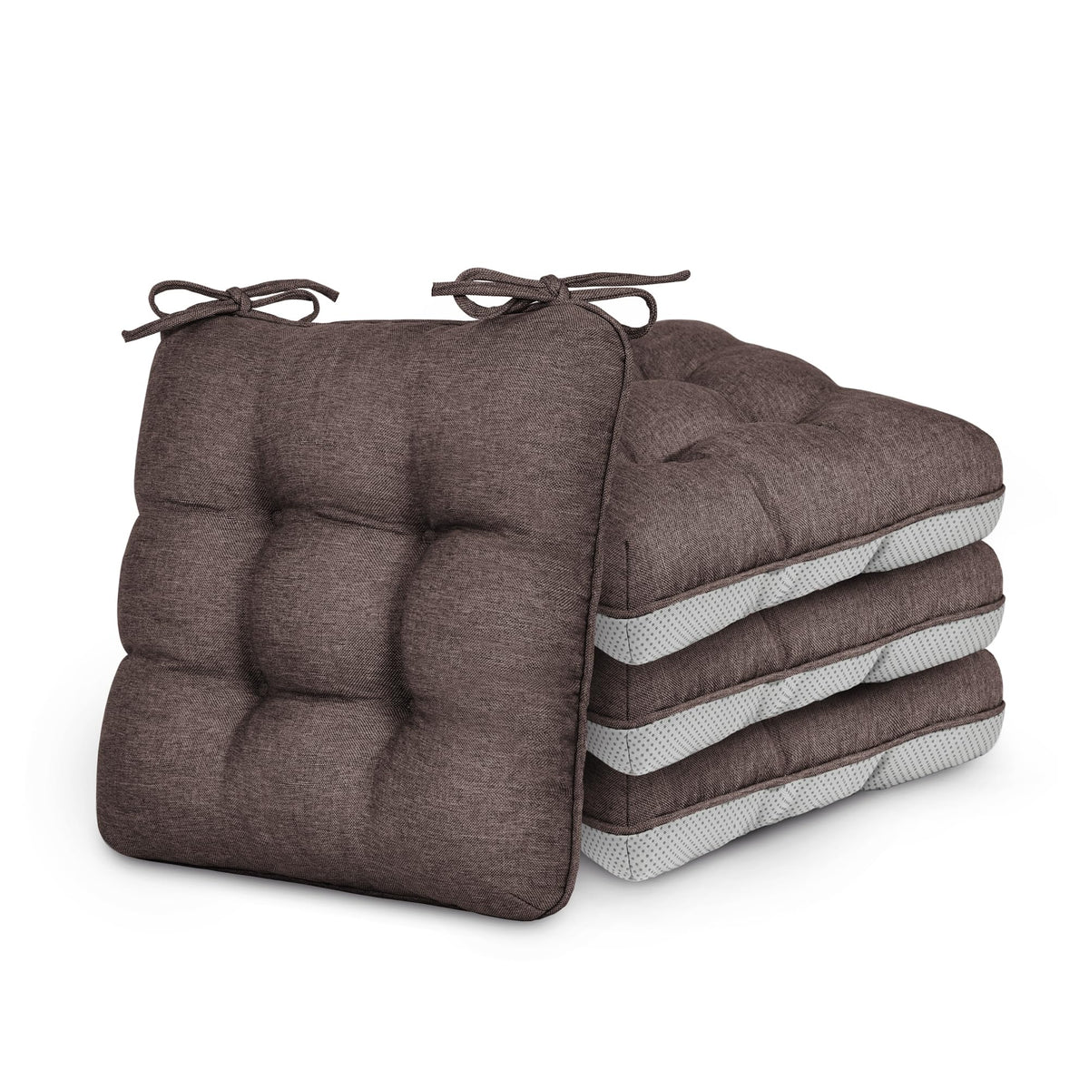Love's cabin Memory Foam Chair Cushions Set of 4, 15.5 Inch, Grey