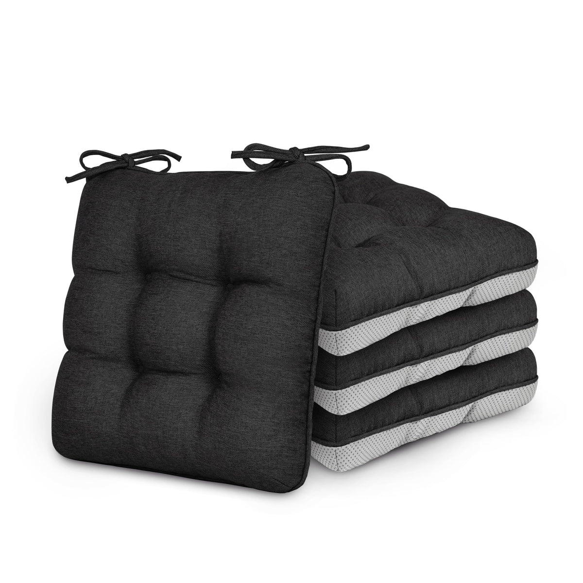 Love's cabin Memory Foam Chair Cushions Set of 4, 15.5 Inch, Grey