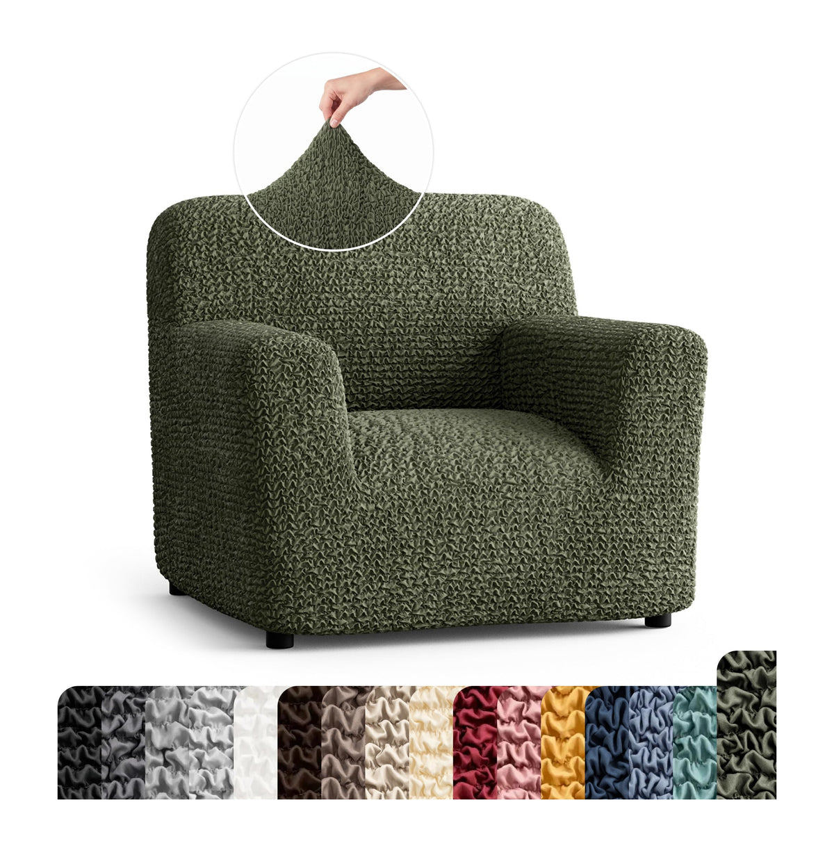Premium Stretch Couch Covers for Sofa - Sofa Chair Cover Washable, Dogs & Pets Friendly - Elastic Polyester Loveseat Slipcovers - Non-Slip Love Seat Couch Covers - Soft Taupe (86"-120" Wide)