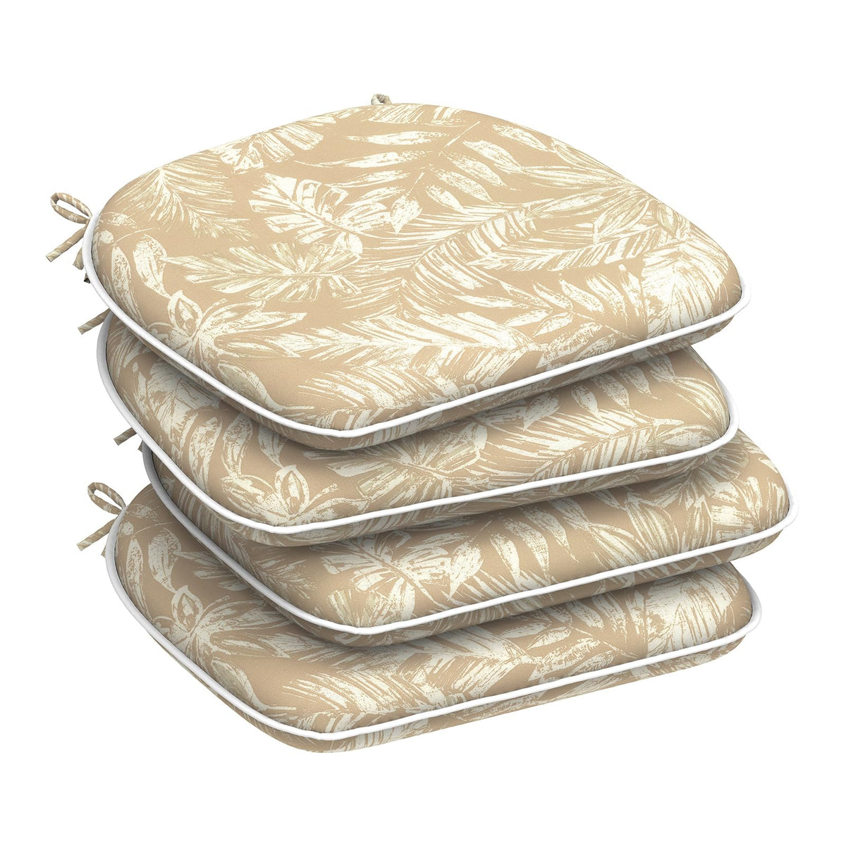 DYTXIII Set of 4 Outdoor Chair Cushions with Ties,Water Repellent Patio Chair Pads 17"x 16" for Outdoor Furniture,Round Corner Seat Cushions for Garden Yard Kitchen Paisley Multi