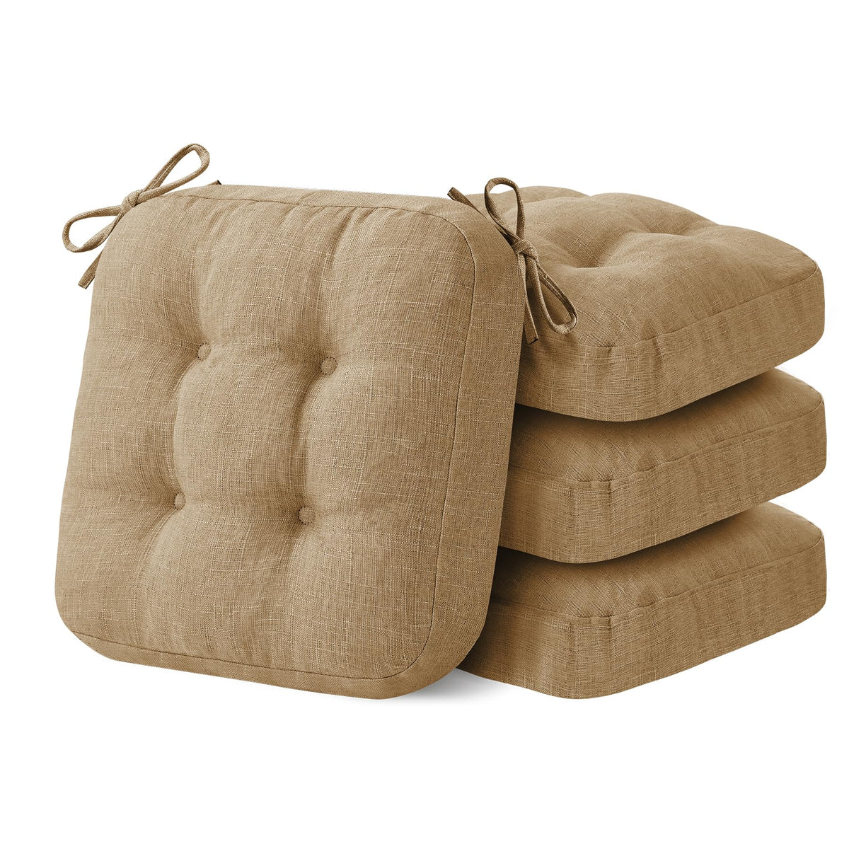 IASEAHK Memory Foam Dining Chair Cushions, Beige, 16.5"x16.5"x3.5"