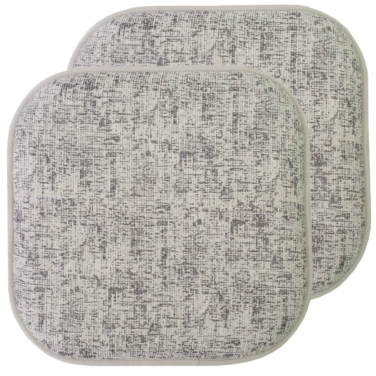 Sweet Home Collection Chair Cushion Memory Foam Pads Honeycomb Pattern Slip Non Skid Rubber Back Rounded Square 16" x 16" Seat Cover, 4 Pack, Alexis Chocolate